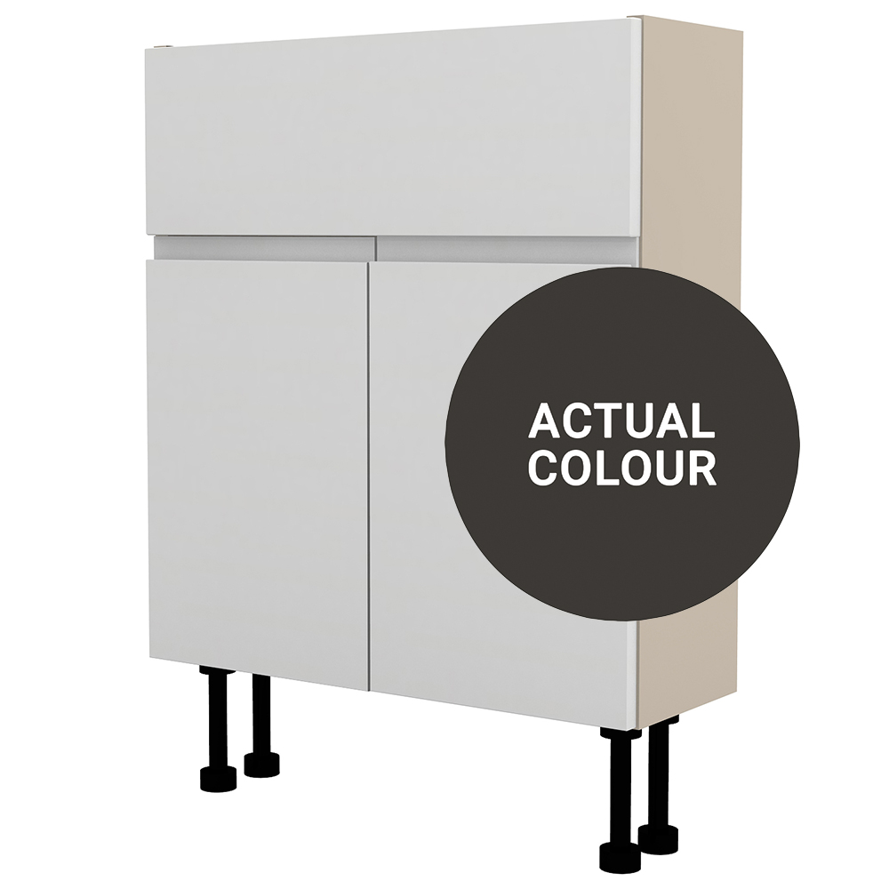 Image of Duarti By Calypso Beaufort 600mm Slimline 2 Door Vanity Unit - Ember Grey