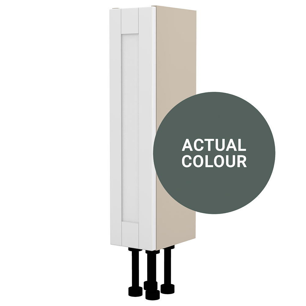 Image of Duarti By Calypso Highwood 150mm Slimline 1 Door Floor Standing Unit - Woodland Green