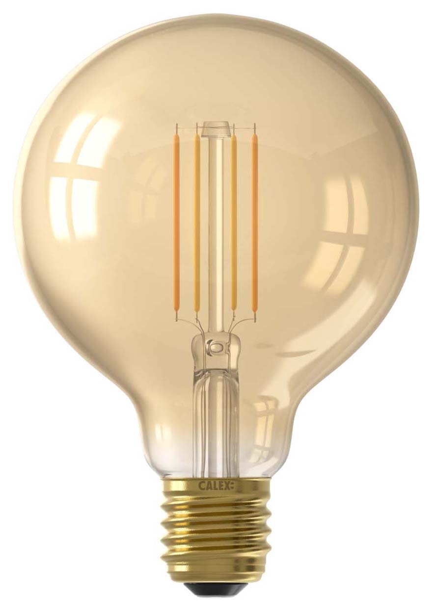 Image of Calex Smart Gold Filament G95 E27 7W Dimmable Light Bulb