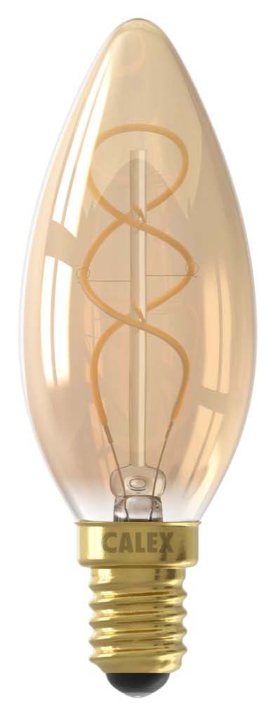Calex Standard Gold Filament Flex Candle E14 4W Dimmable Light Bulb