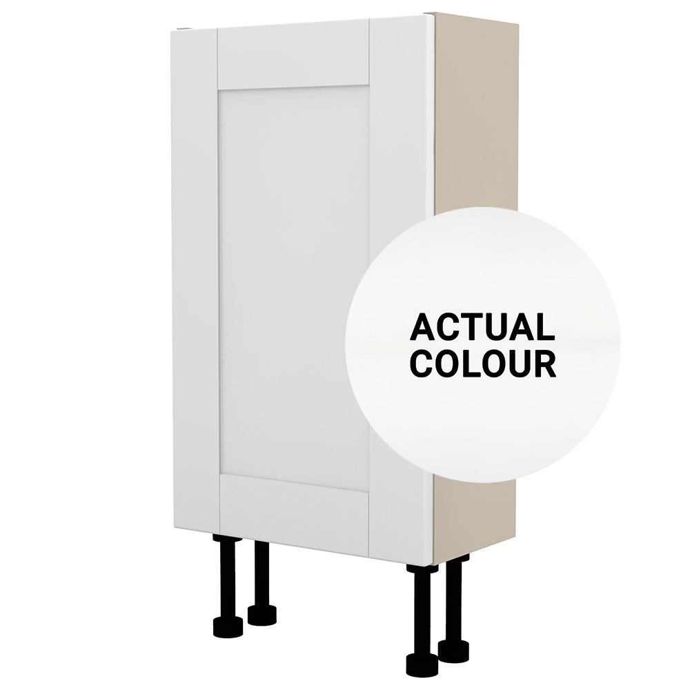 Image of Duarti By Calypso Highwood 400mm Slimline 1 Door Floor Standing Unit - Matt White