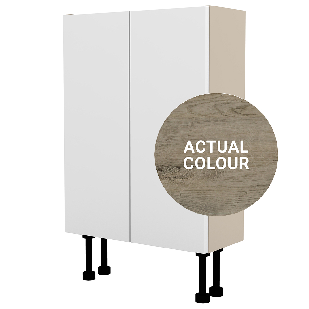 Image of Duarti By Calypso Cascade 500mm Slimline 2 Door Floor Standing Unit - Grey Bark