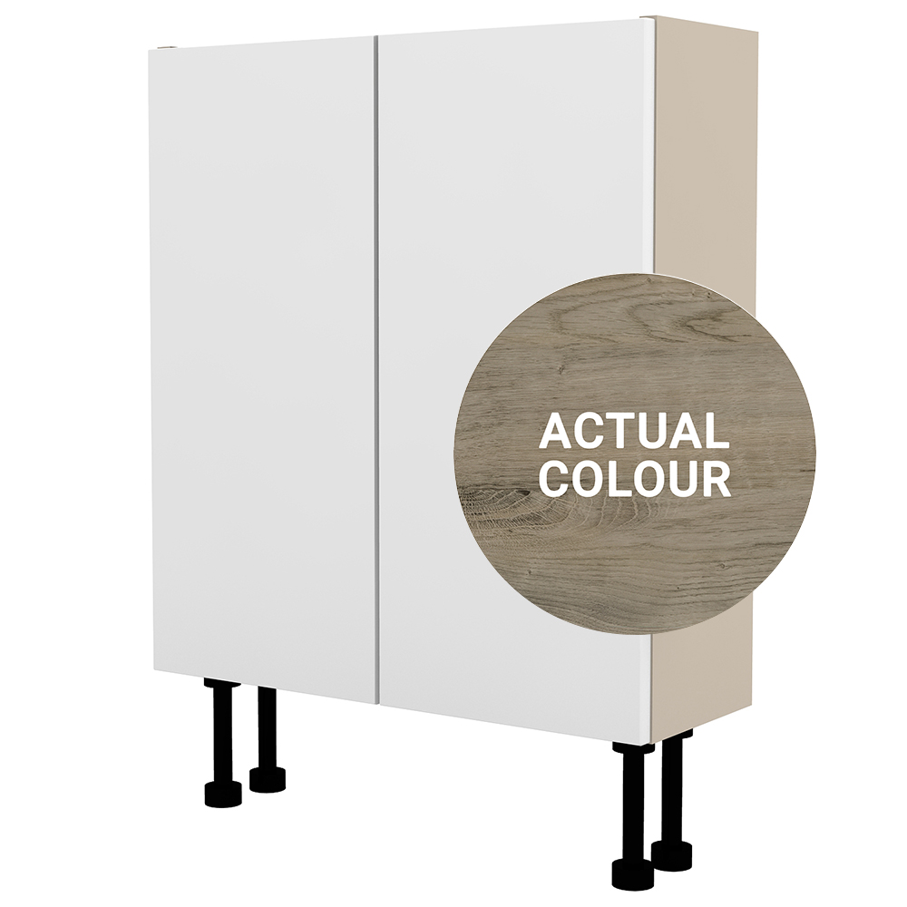 Image of Duarti By Calypso Cascade 600mm Slimline 2 Door Floor Standing Unit - Grey Bark