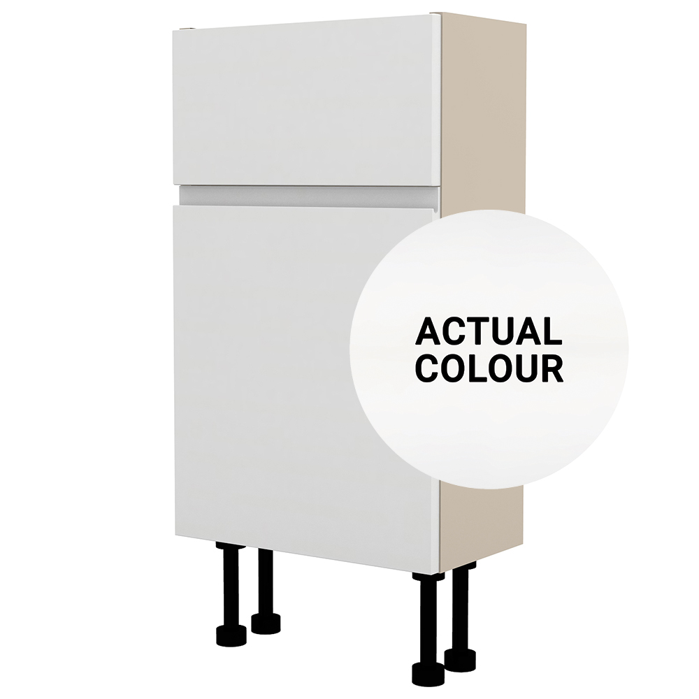 Image of Duarti By Calypso Beaufort Right Hand 400mm Slimline 1 Door Vanity Unit - White Varnish