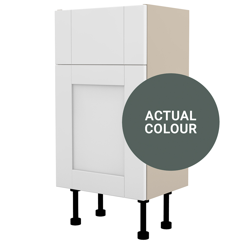 Image of Duarti By Calypso Highwood 400mm Full Depth 1 Door Vanity Unit - Woodland Green