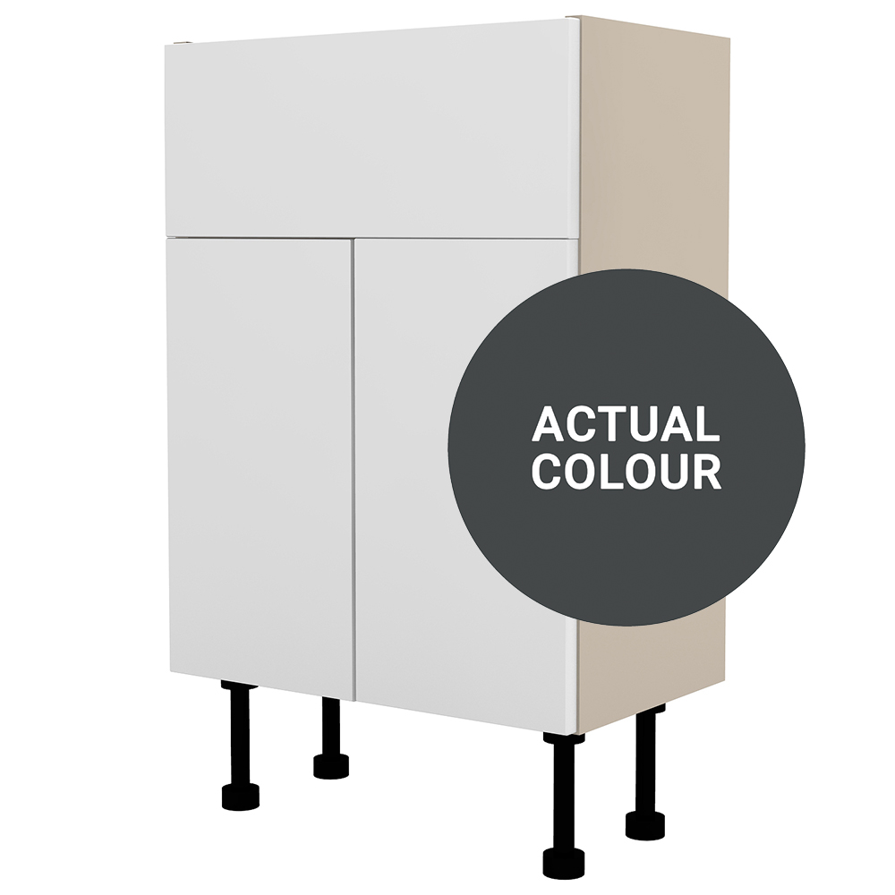 Image of Duarti By Calypso Highwood 400mm Full Depth 2 Door Vanity Unit - Fossil Grey