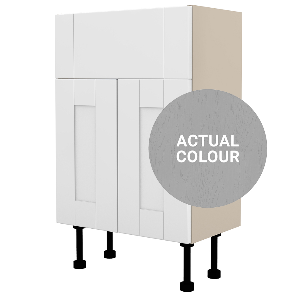 Image of Duarti By Calypso Highwood 500mm Full Depth 2 Door Vanity Unit - Fossil Grey