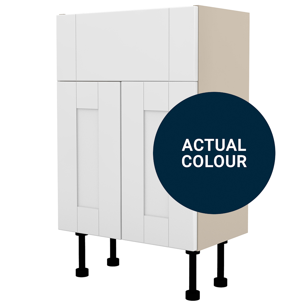 Image of Duarti By Calypso Highwood 500mm Full Depth 2 Door Vanity Unit - Midnight Blue