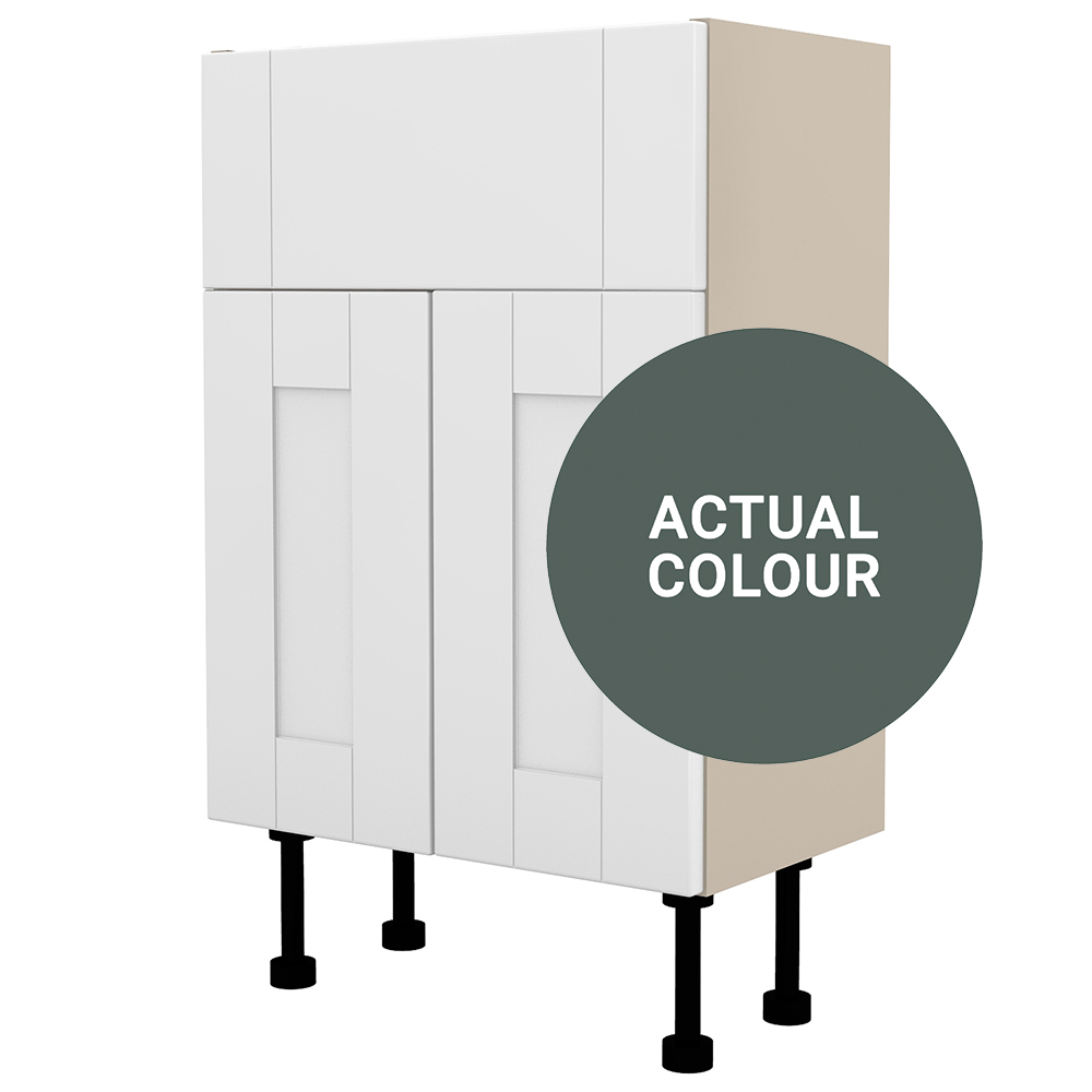 Image of Duarti By Calypso Highwood 500mm Full Depth 2 Door Vanity Unit - Woodland Green