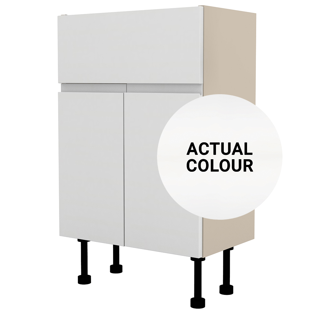 Image of Duarti By Calypso Beaufort 500mm Full Depth 2 Door Vanity Unit - White Varnish