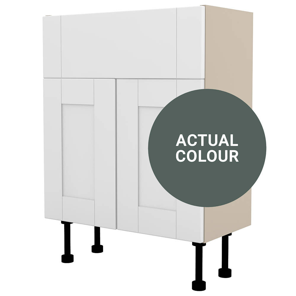 Image of Duarti By Calypso Highwood 600mm Full Depth 2 Door Vanity Unit - Woodland Green