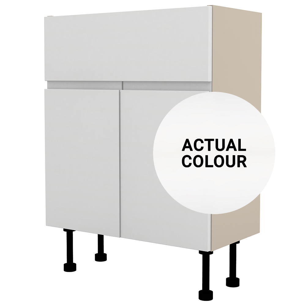 Image of Duarti By Calypso Beaufort 600mm Full Depth 2 Door Vanity Unit - White Varnish