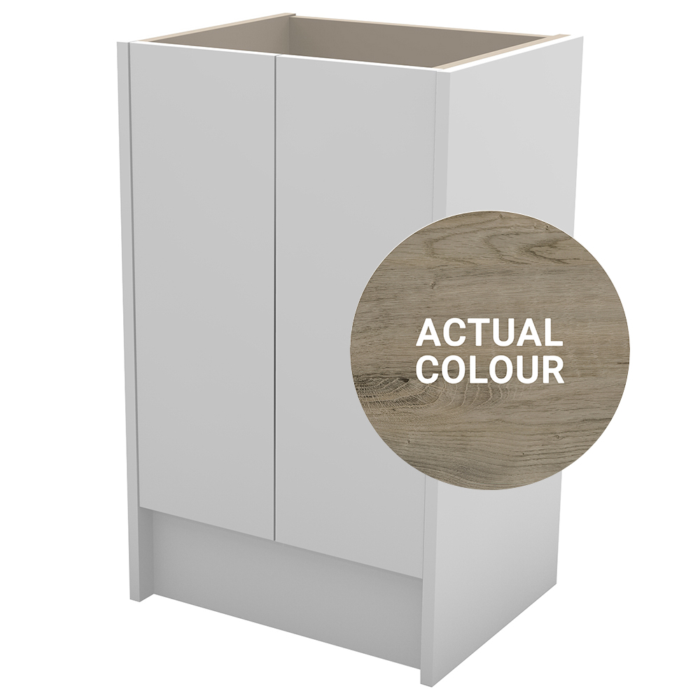 Duarti By Calypso Cascade 500mm Slimline 2 Door Floor Standing Vanity Unit - Grey Bark