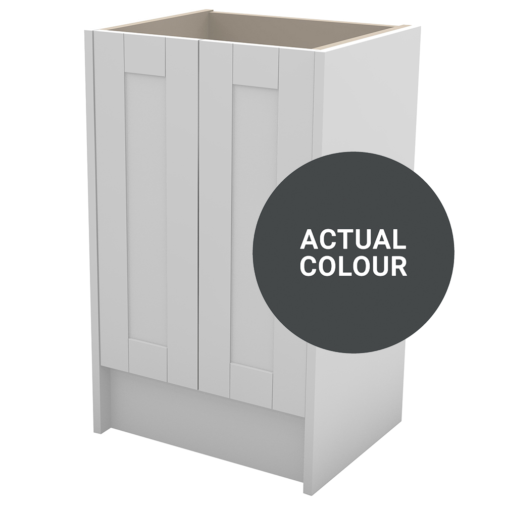 Image of Duarti By Calypso Highwood 500mm Slimline 2 Door Floor Standing Vanity Unit - Midnight Grey