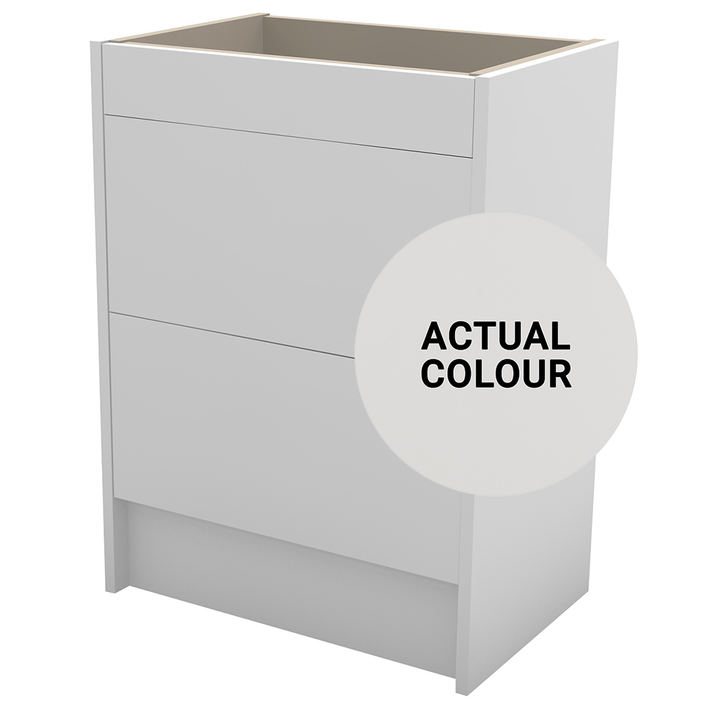 Duarti By Calypso Cascade 600mm Slimline 2 Drawer Floor Standing Vanity Unit - Mirror Grey