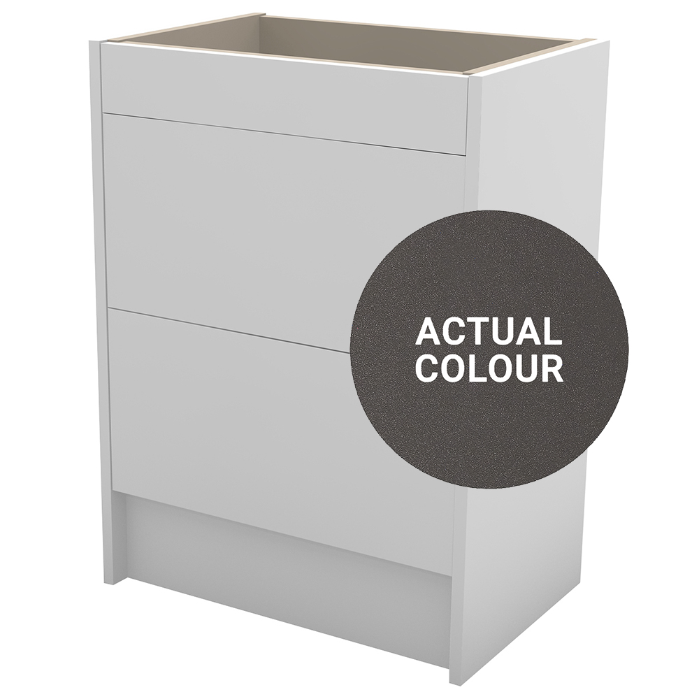 Duarti By Calypso Cascade 600mm Slimline 2 Drawer Floor Standing Vanity Unit - Galaxy Grey