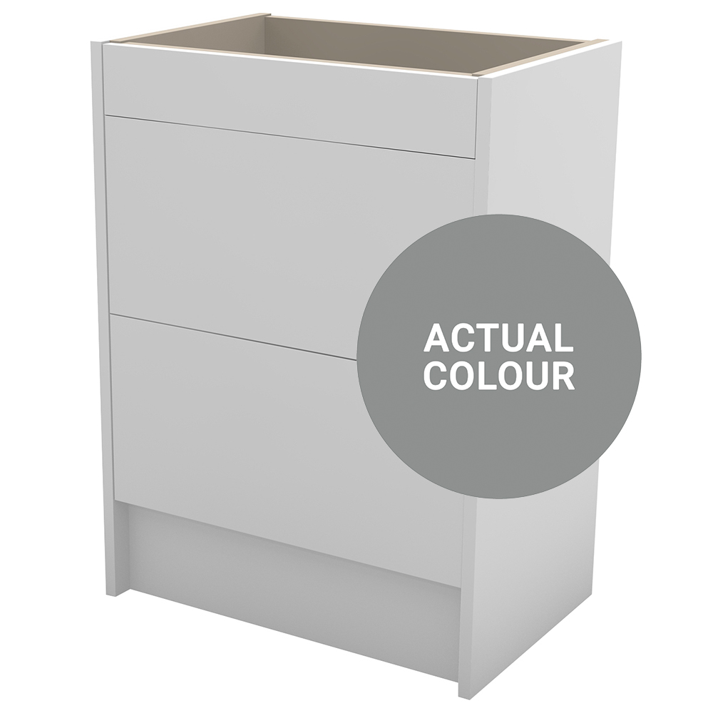 Duarti By Calypso Cascade 600mm Slimline 2 Drawer Floor Standing Vanity Unit - Twilight Grey