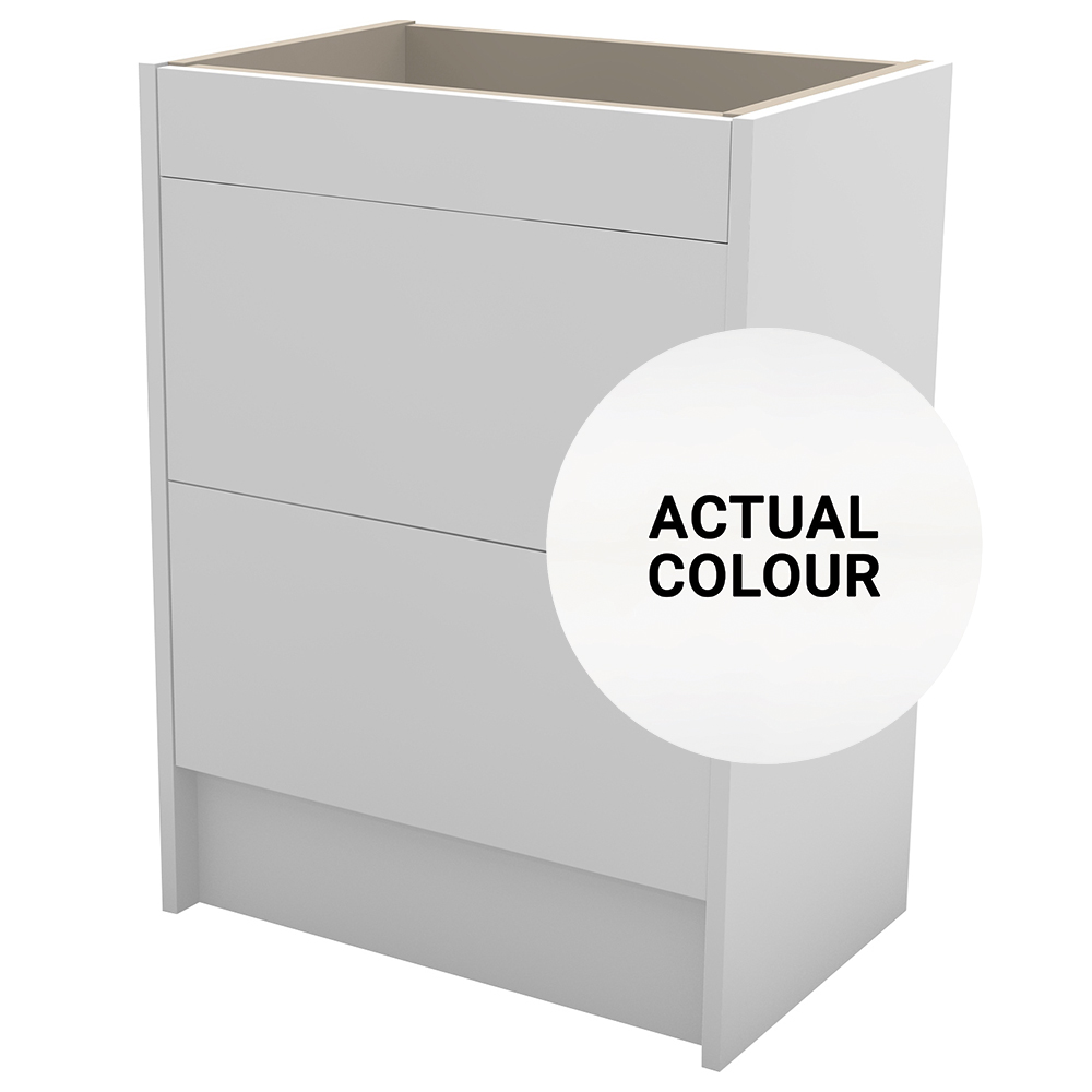 Duarti By Calypso Cascade 600mm Slimline 2 Drawer Floor Standing Vanity Unit - Matt White