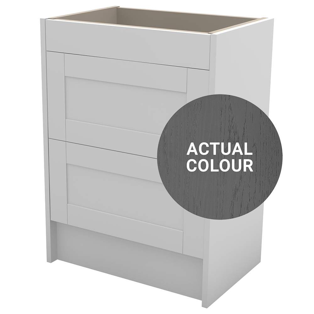 Duarti By Calypso Highwood 600mm Slimline 2 Drawer Floor Standing Vanity Unit - Panther Grey