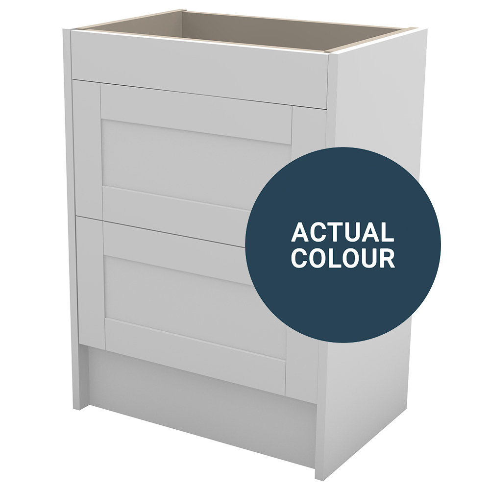 Duarti By Calypso Highwood 600mm Slimline 2 Drawer Floor Standing Vanity Unit - Twilight Blue