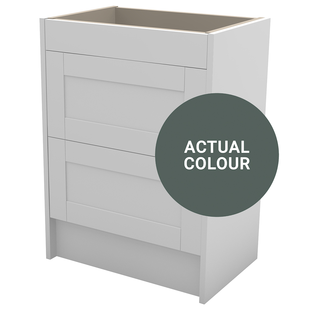 Duarti By Calypso Highwood 600mm Slimline 2 Drawer Floor Standing Vanity Unit - Woodland Green