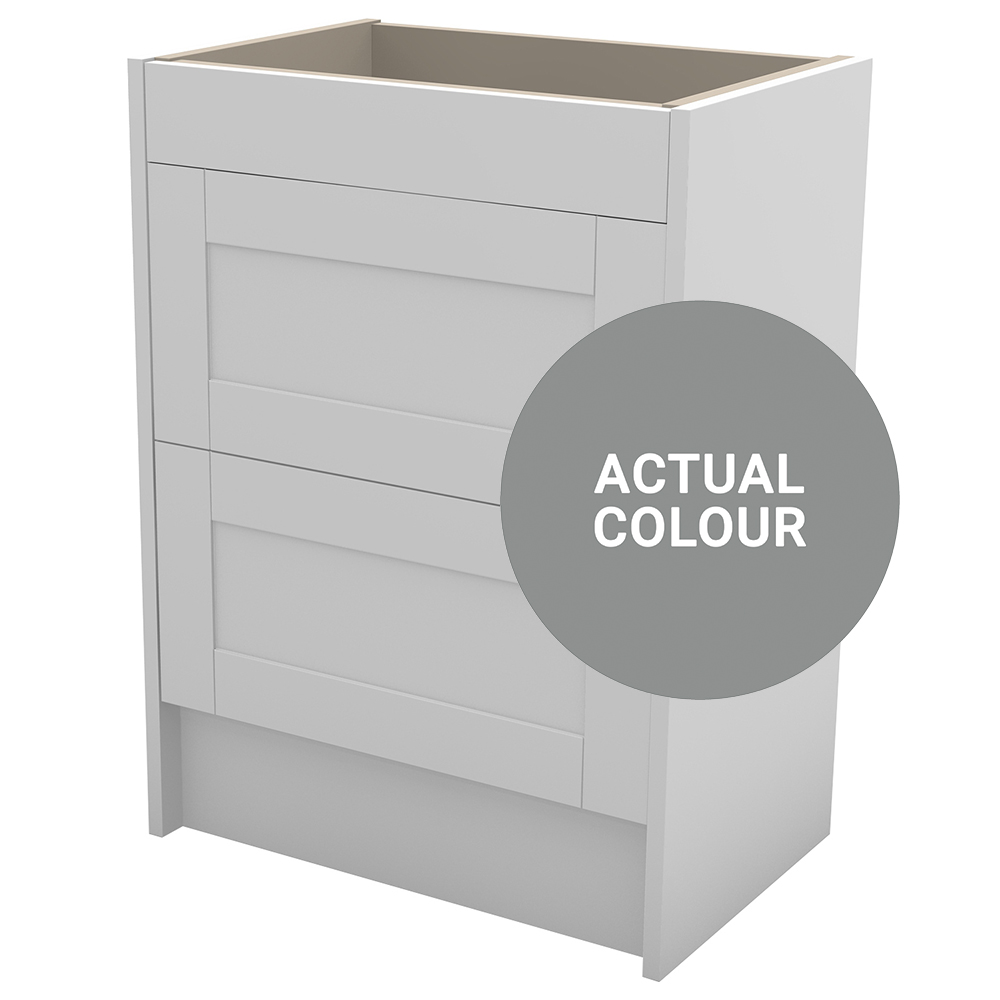 Duarti By Calypso Highwood 600mm Slimline 2 Drawer Floor Standing Vanity Unit - Twilight Grey