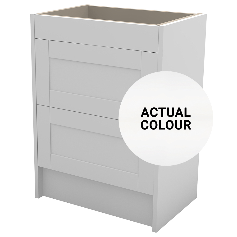 Duarti By Calypso Highwood 600mm Slimline 2 Drawer Floor Standing Vanity Unit - Matt White