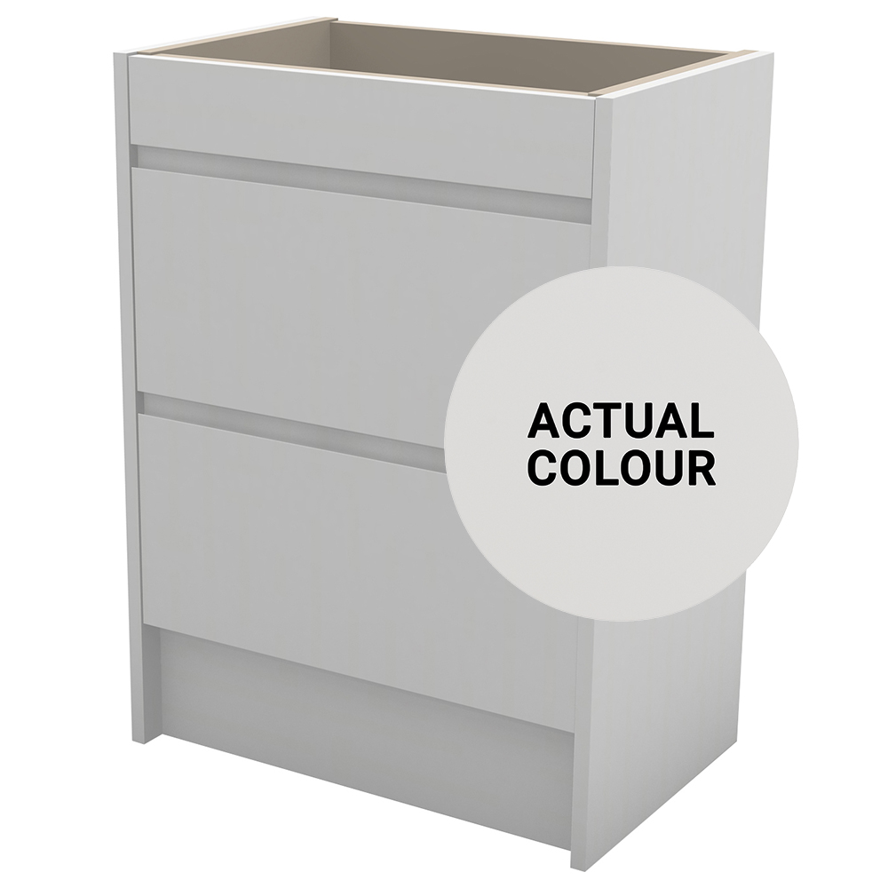 Duarti By Calypso Beaufort 600mm Slimline 2 Drawer Floor Standing Vanity Unit - Grey Varnish