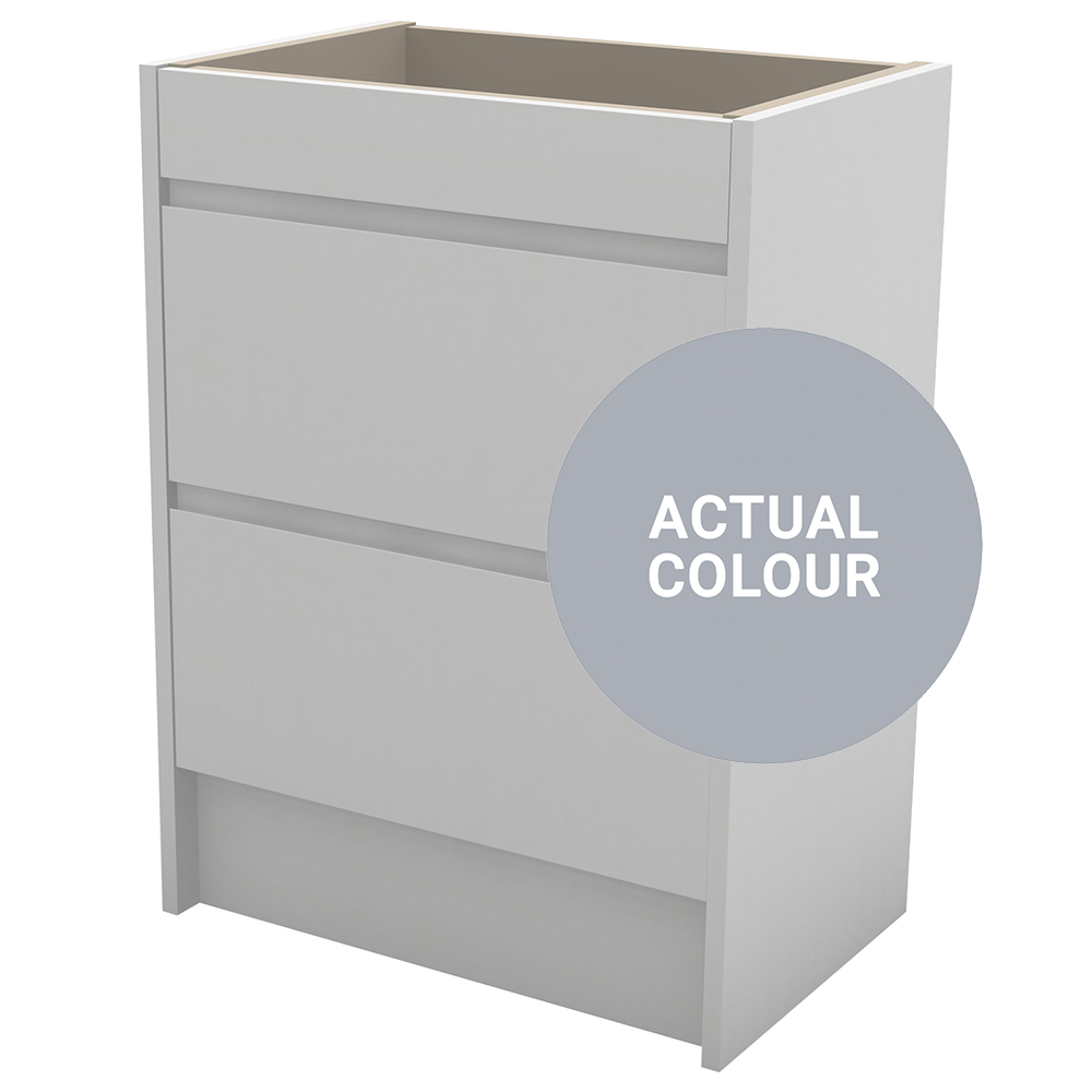 Duarti By Calypso Beaufort 600mm Slimline 2 Drawer Floor Standing Vanity Unit - Shadow Grey