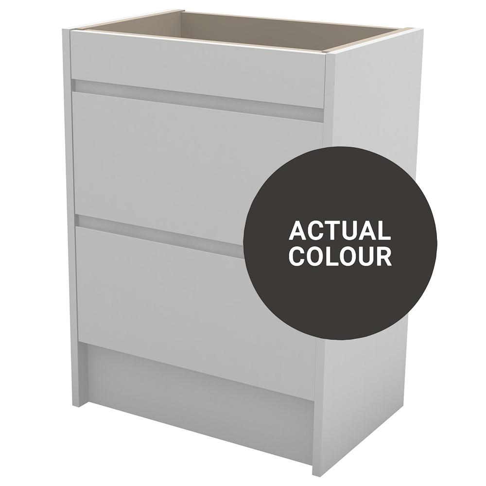 Duarti By Calypso Beaufort 600mm Slimline 2 Drawer Floor Standing Vanity Unit - Ember Grey