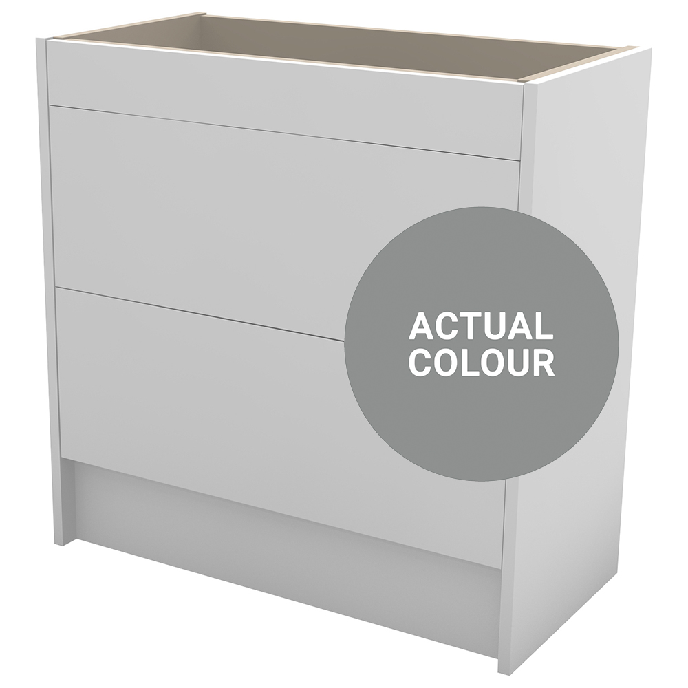 Duarti By Calypso Cascade 800mm Slimline 2 Drawer Floor Standing Vanity Unit - Twilight Grey