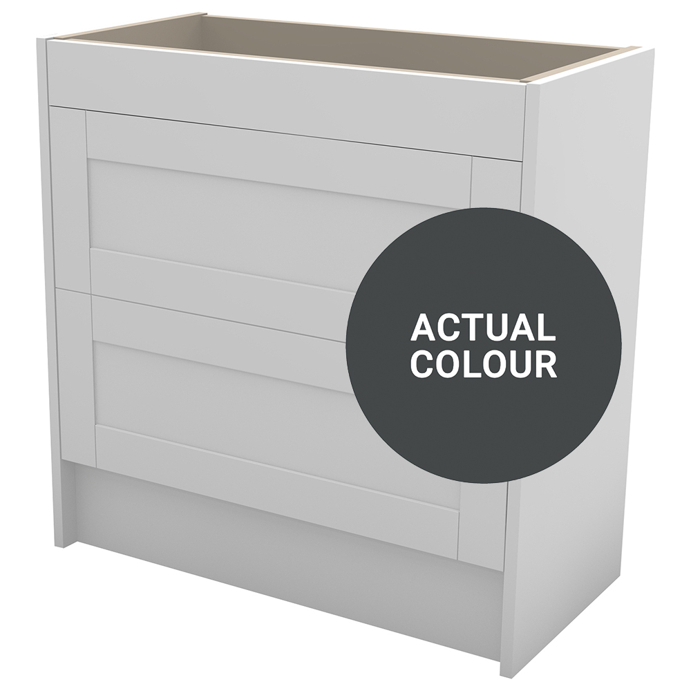 Image of Duarti By Calypso Highwood 800mm Slimline 2 Drawer Floor Standing Vanity Unit - Midnight Grey