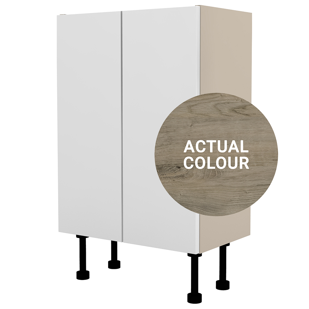 Image of Duarti By Calypso Cascade 500mm Full Depth 2 Door Floor Standing Unit - Grey Bark
