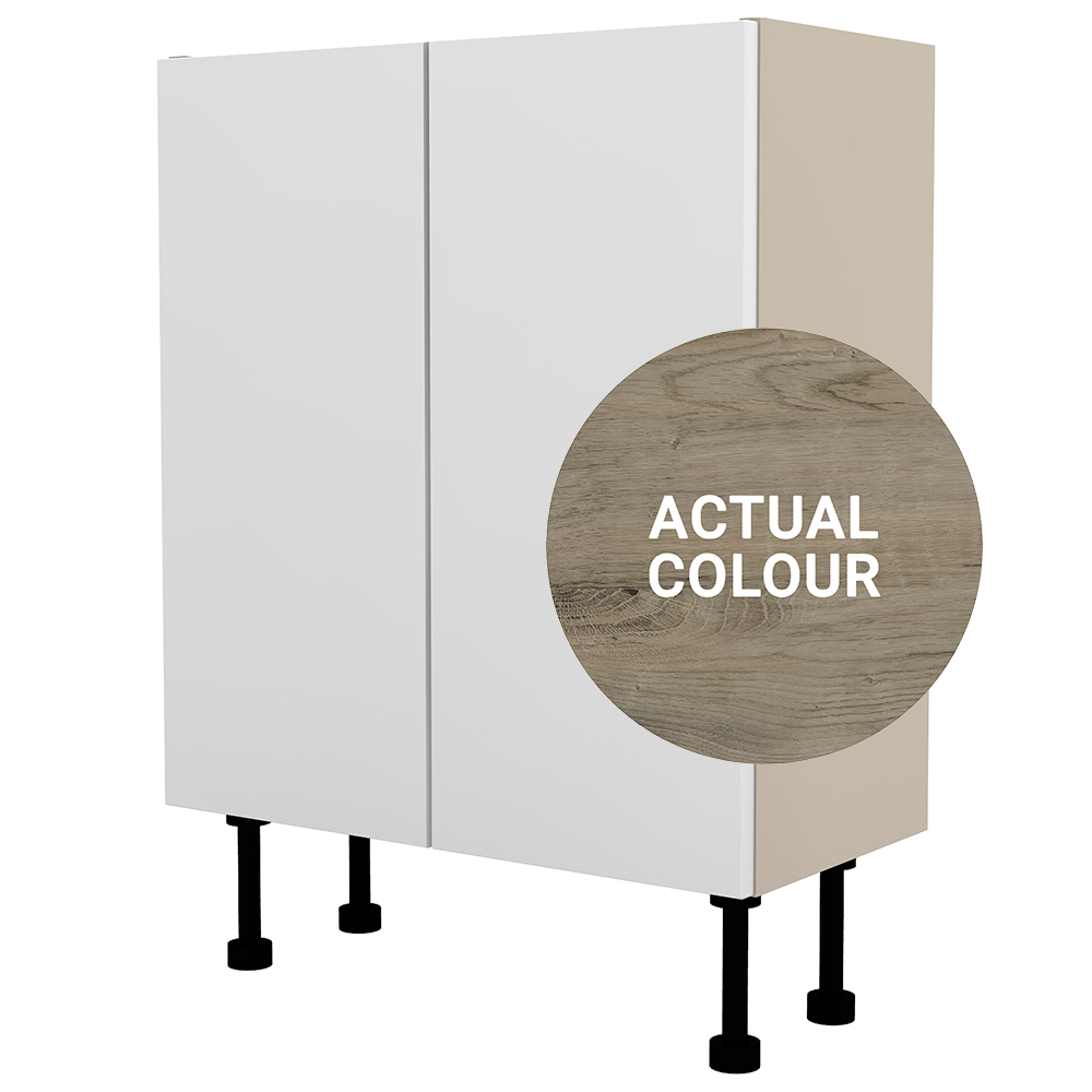 Image of Duarti By Calypso Cascade 600mm Full Depth 2 Door Floor Standing Unit - Grey Bark