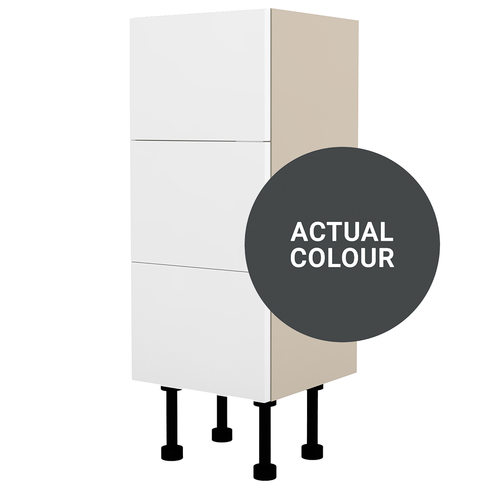 Image of Duarti By Calypso Cascade 300mm Slimline 3 Drawer Floor Standing Unit - Midnight Grey