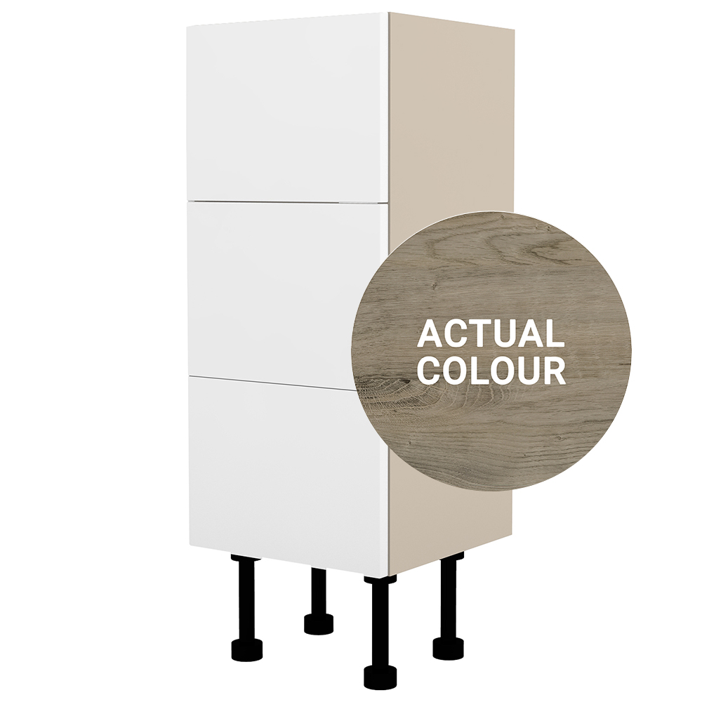 Image of Duarti By Calypso Cascade 300mm Slimline 3 Drawer Floor Standing Unit - Grey Bark