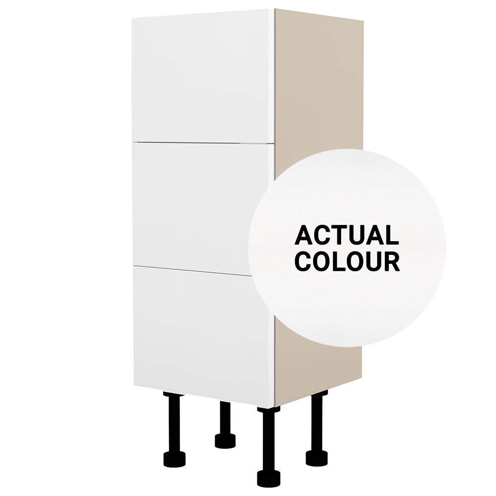 Image of Duarti By Calypso Cascade 300mm Slimline 3 Drawer Floor Standing Unit - Matt White