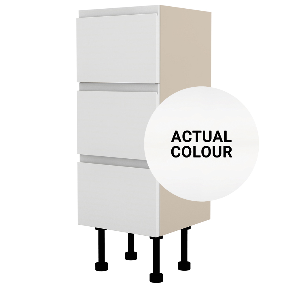 Image of Duarti By Calypso Beaufort 300mm Slimline 3 Drawer Floor Standing Unit - White Varnish