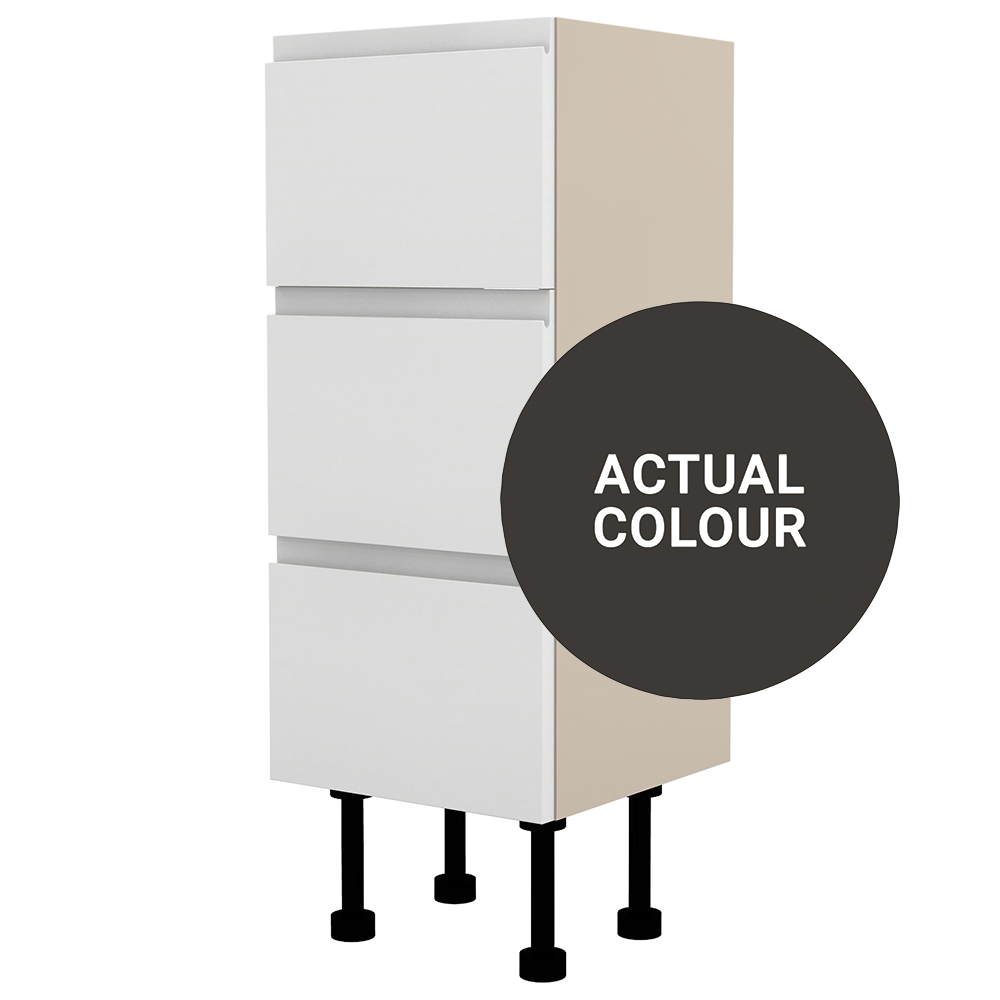 Image of Duarti By Calypso Beaufort 300mm Slimline 3 Drawer Floor Standing Unit - Ember Grey