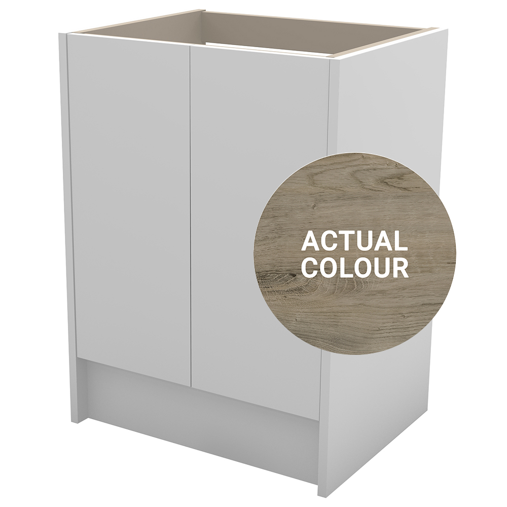 Duarti By Calypso Cascade 600mm Full Depth 2 Door Floor Standing Vanity Unit - Grey Bark