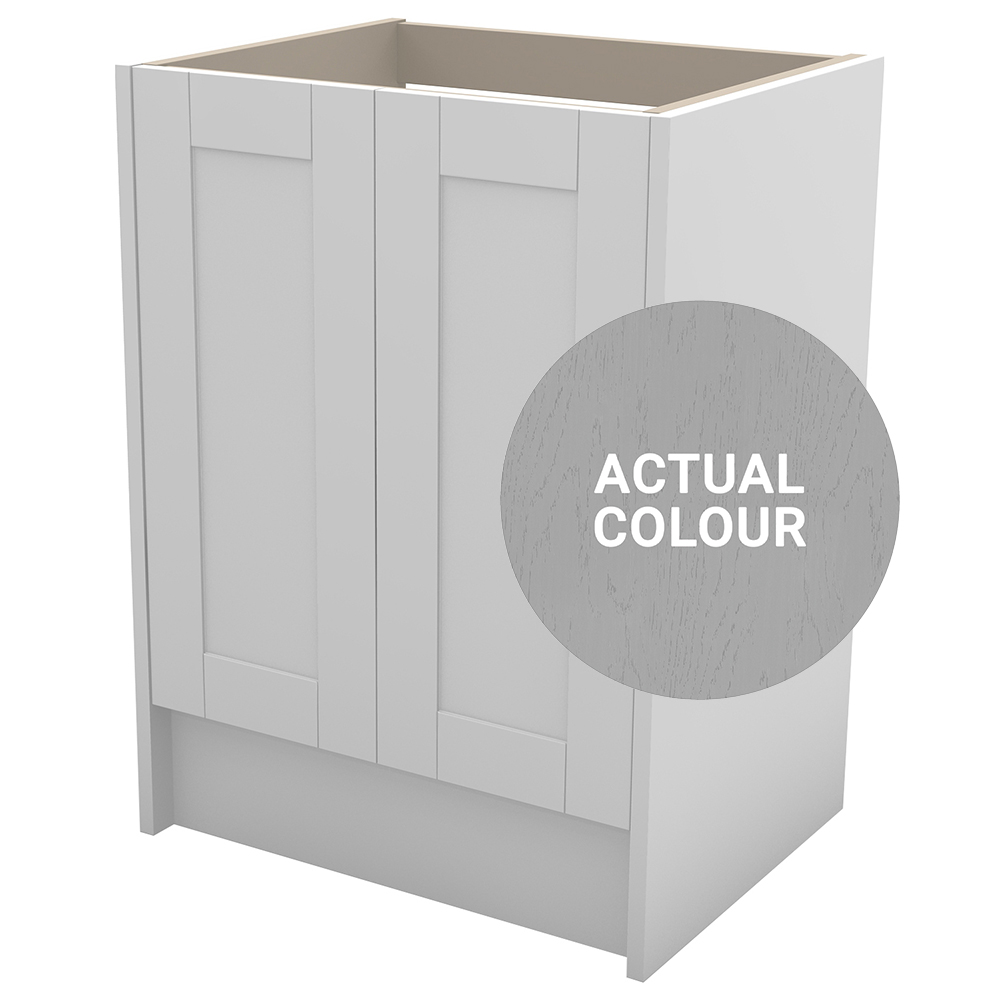 Duarti By Calypso Highwood 600mm Full Depth 2 Door Floor Standing Vanity Unit - Fossil Grey