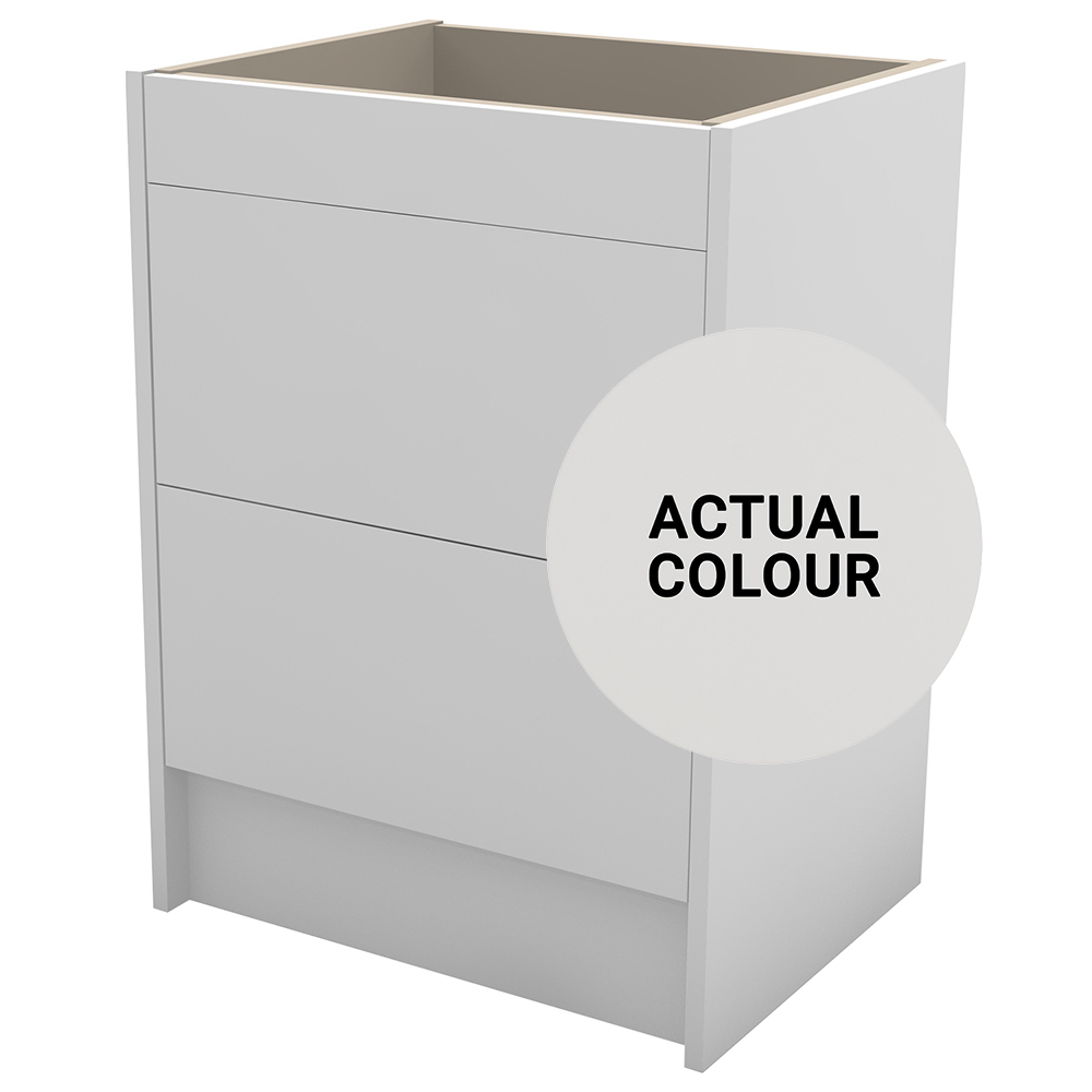 Duarti By Calypso Cascade 600mm Full Depth 2 Drawer Floor Standing Vanity Unit - Mirror Grey