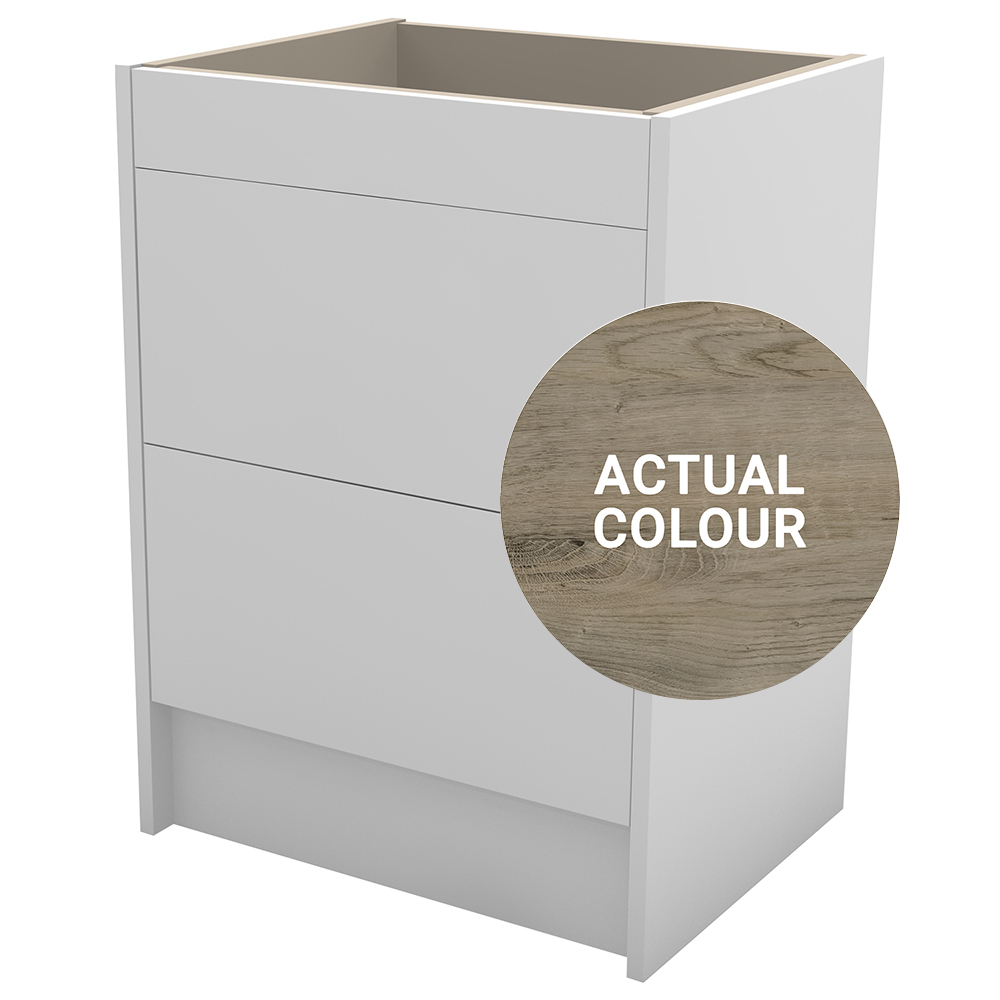 Image of Duarti By Calypso Cascade 600mm Full Depth 2 Drawer Floor Standing Vanity Unit - Grey Bark