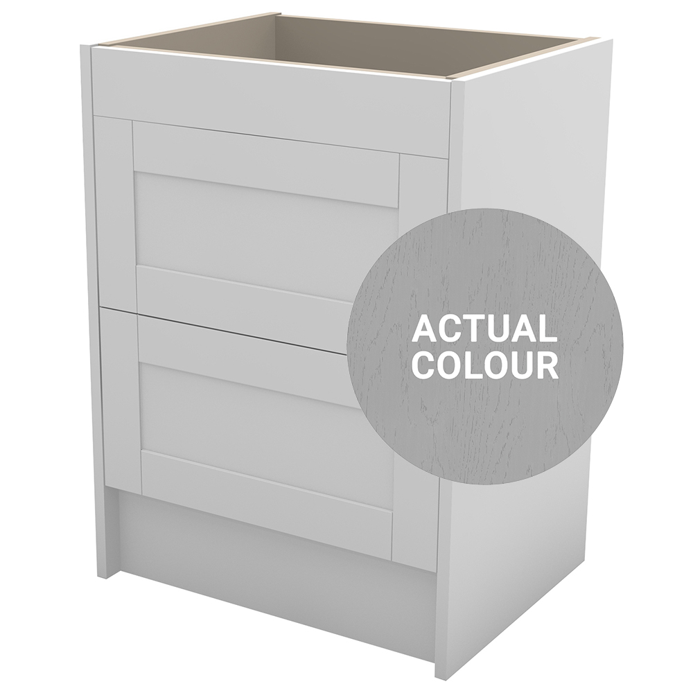 Image of Duarti By Calypso Highwood 600mm Full Depth 2 Drawer Floor Standing Vanity Unit - Fossil Grey