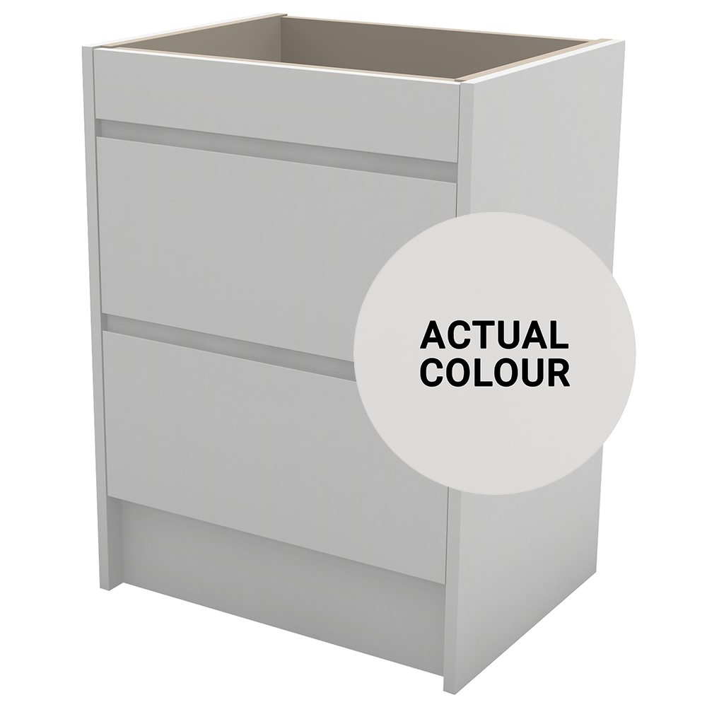 Image of Duarti By Calypso Beaufort 600mm Full Depth 2 Drawer Floor Standing Vanity Unit - Grey Varnish