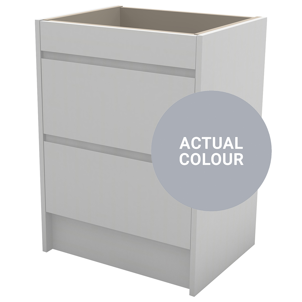 Image of Duarti By Calypso Beaufort 600mm Full Depth 2 Drawer Floor Standing Vanity Unit - Shadow Grey