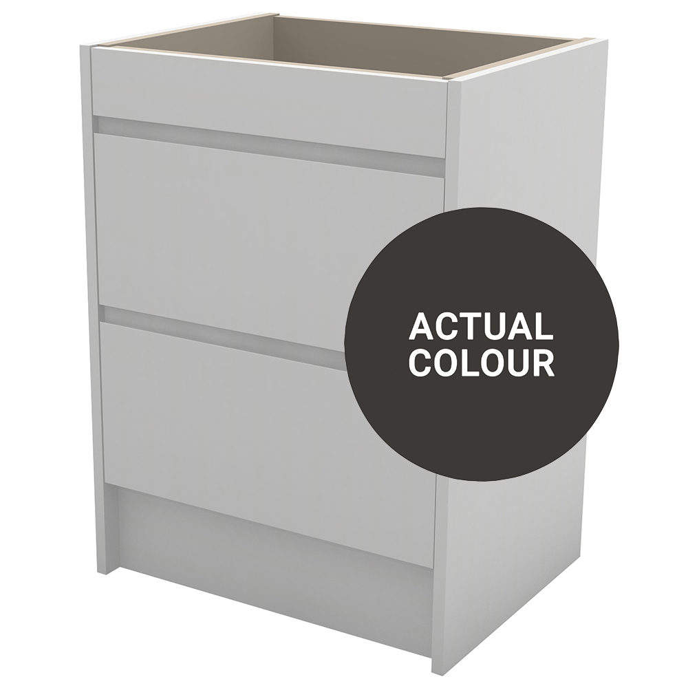 Image of Duarti By Calypso Beaufort 600mm Full Depth 2 Drawer Floor Standing Vanity Unit - Ember Grey