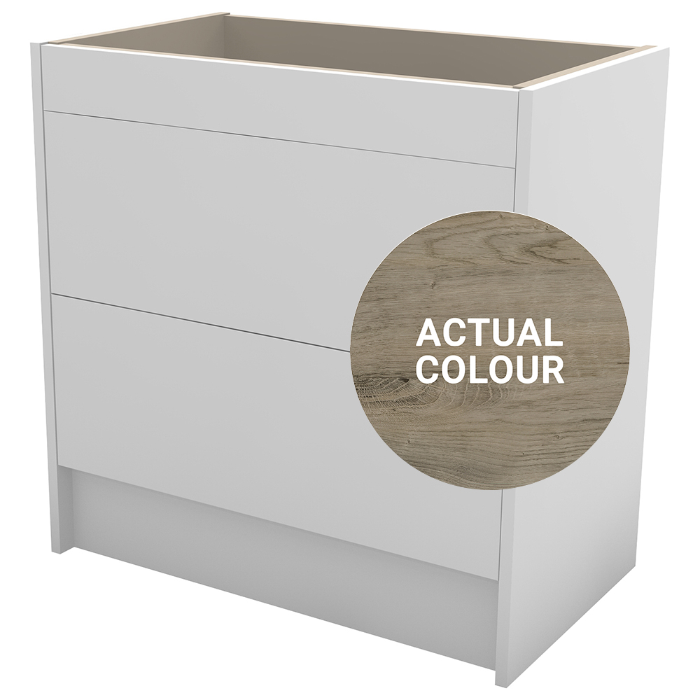 Image of Duarti By Calypso Cascade 800mm Full Depth 2 Drawer Floor Standing Vanity Unit - Grey Bark