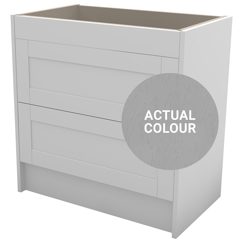 Duarti By Calypso Highwood 800mm Full Depth 2 Drawer Floor Standing Vanity Unit - Fossil Grey