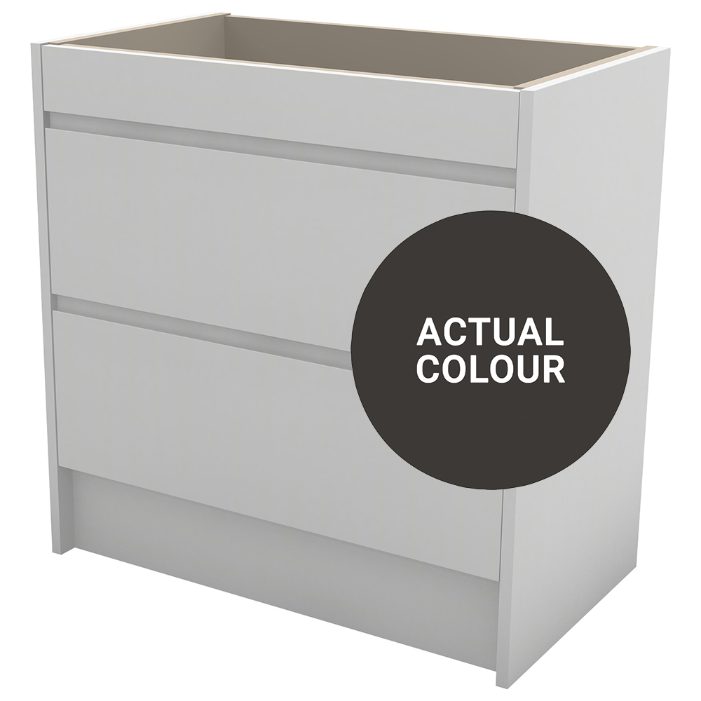 Duarti By Calypso Beaufort 800mm Full Depth 2 Drawer Floor Standing Vanity Unit - Ember Grey